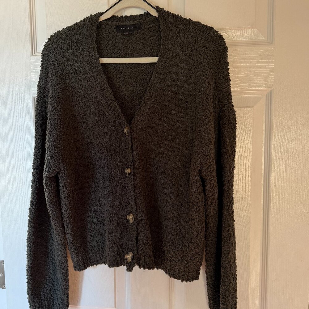 Sanctuary Button Down Cardigan. Size: Medium. Like New. Color: Olive Green.